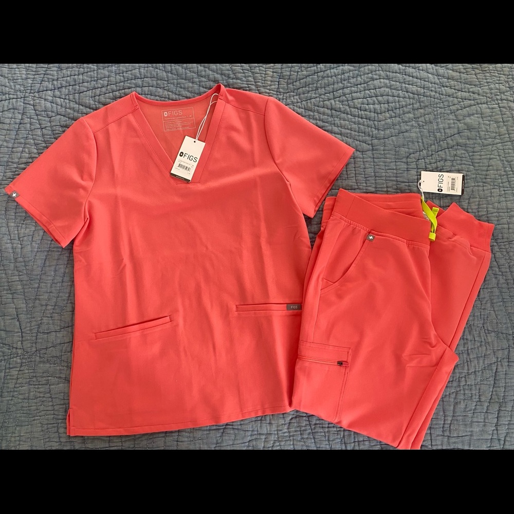 FIGS Zamora Jogger Pants, Casma 3 Pocket Scrub Top